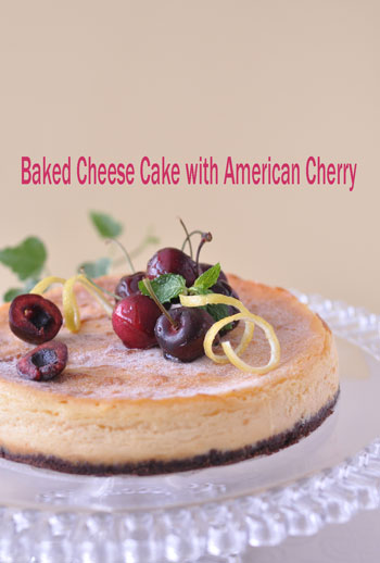 American cherry baked cheese cake